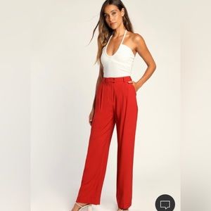 Rust Red Wide Leg Trousers NWOT